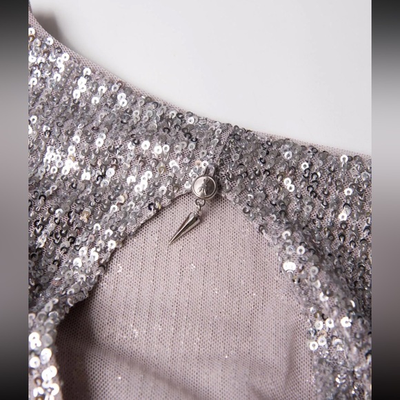 PATRIZIA PEPE silver sequin part dress Sizs XS-S NWT - Picture 8 of 9